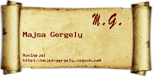 Majsa Gergely névjegykártya